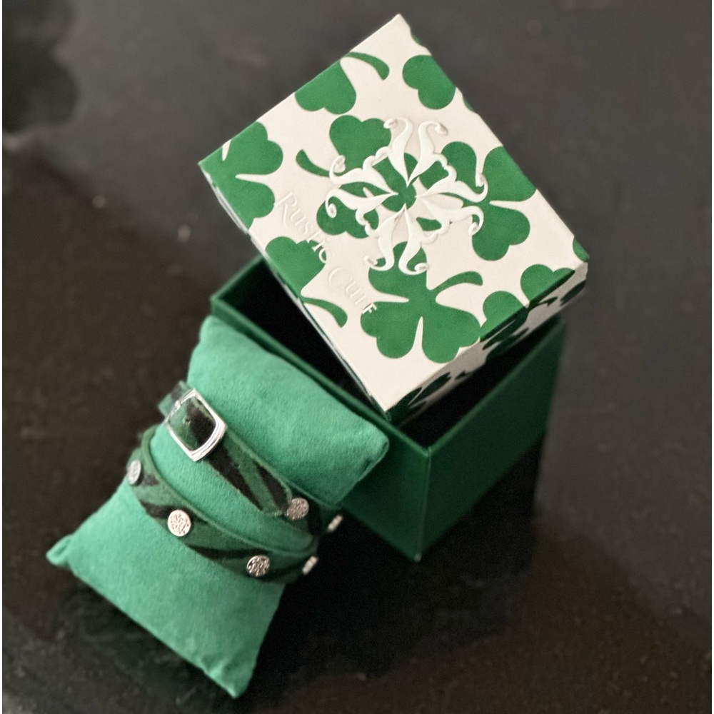 Rustic cuff double leather bracelet